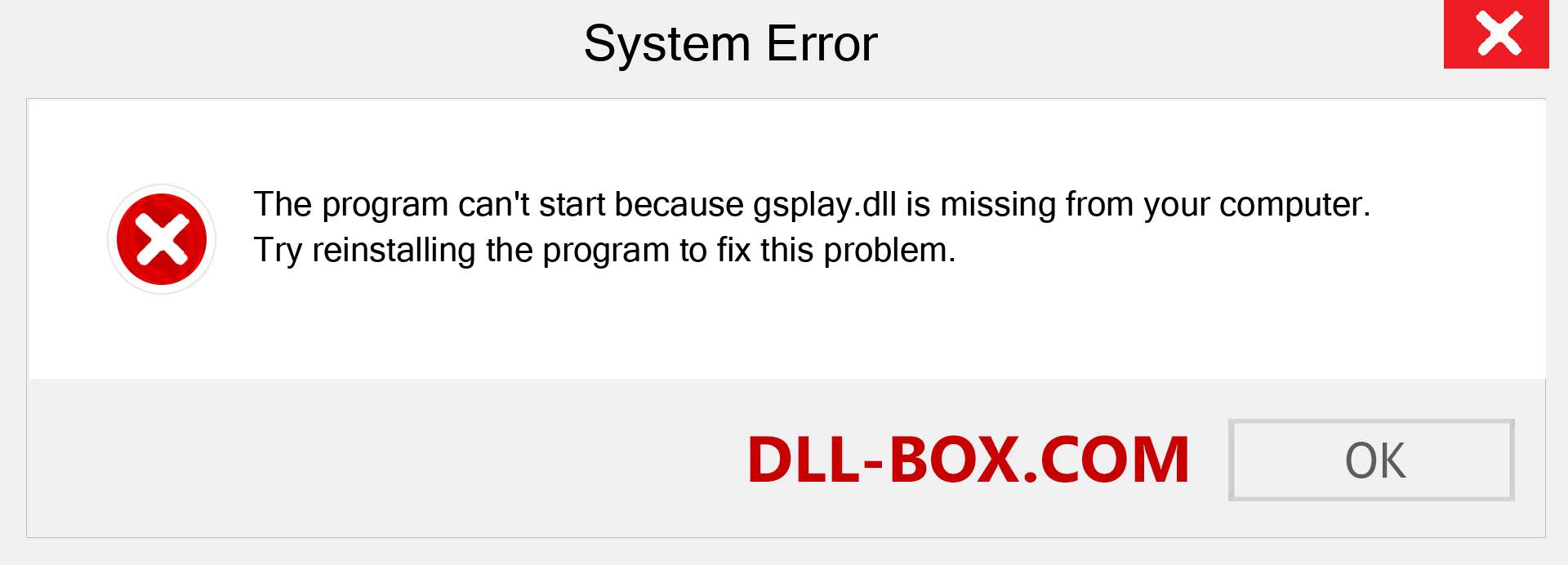  gsplay.dll file is missing?. Download for Windows 7, 8, 10 - Fix  gsplay dll Missing Error on Windows, photos, images