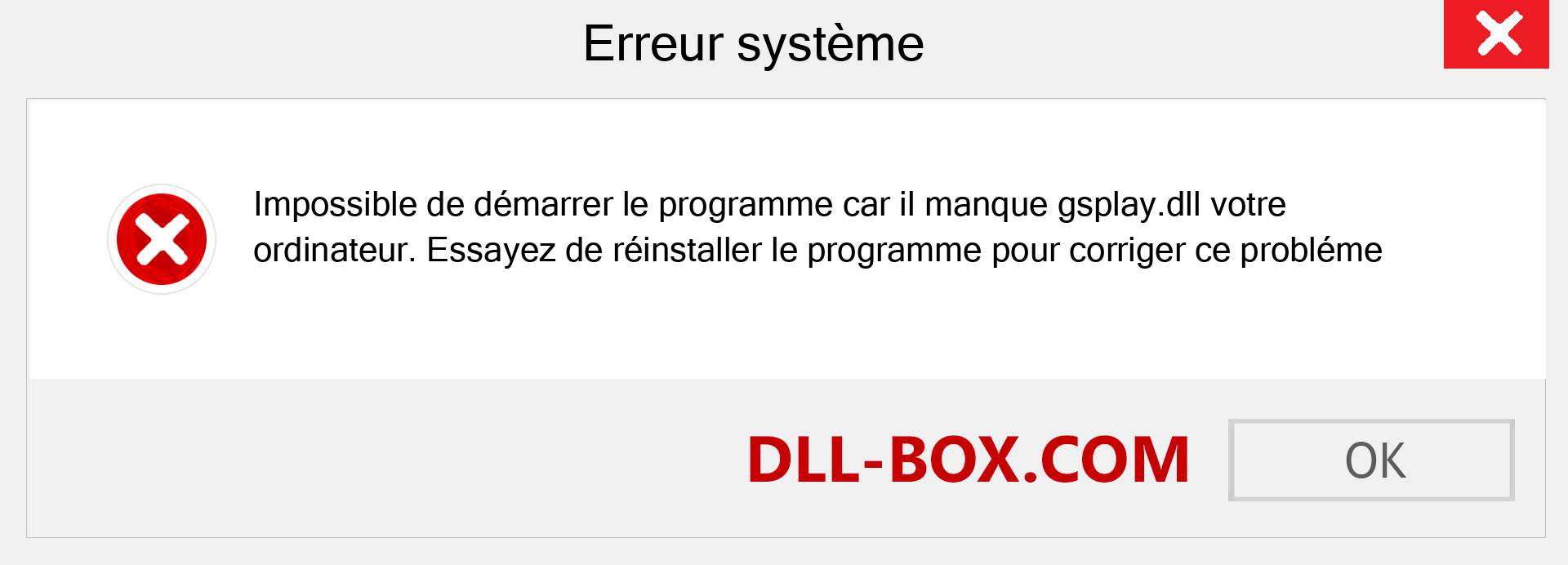 Le fichier gsplay.dll est manquant ?. Télécharger pour Windows 7, 8, 10 - Correction de l'erreur manquante gsplay dll sur Windows, photos, images